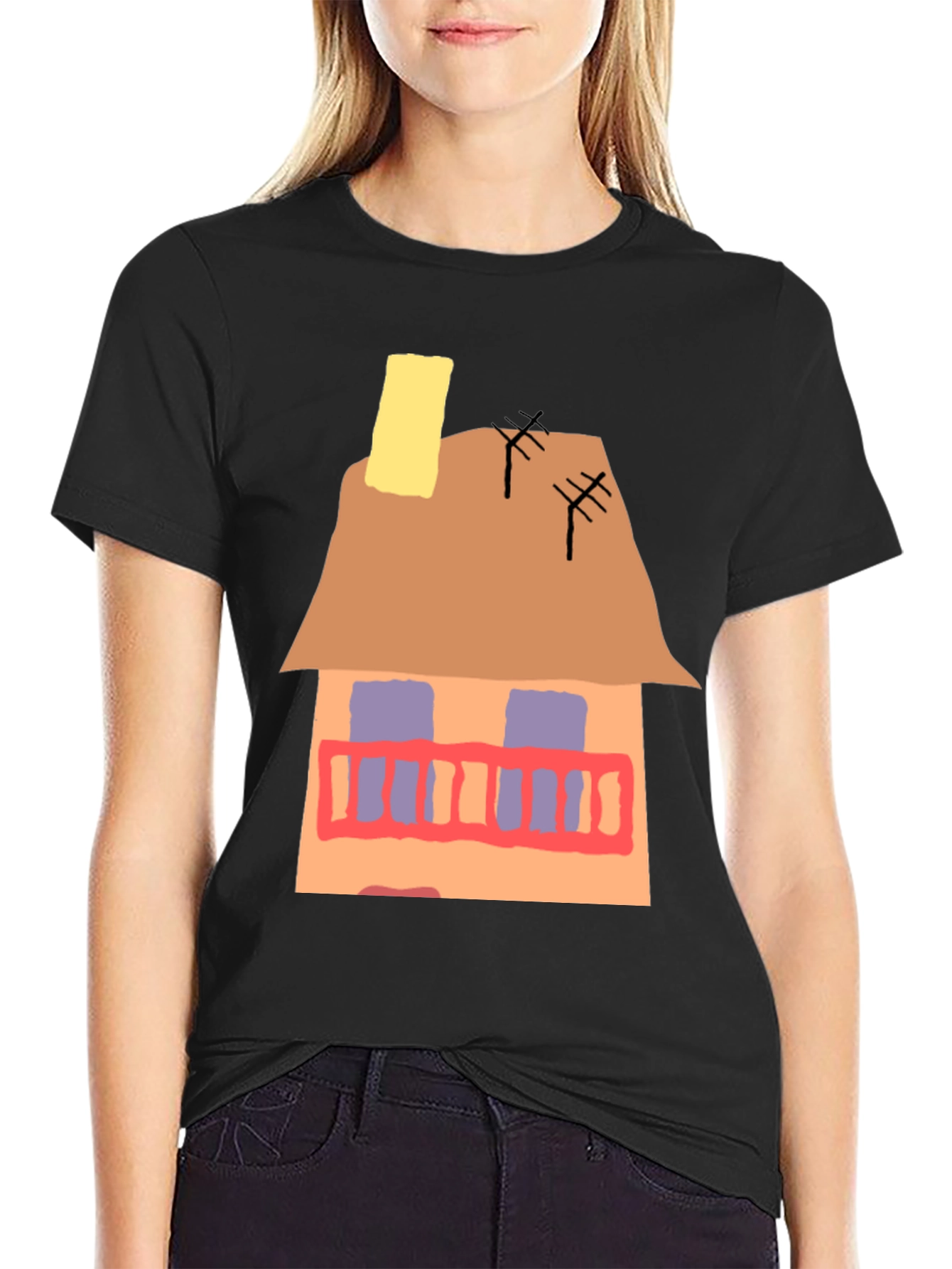 Black House Graphic T-Shirt - Unique Design view 2