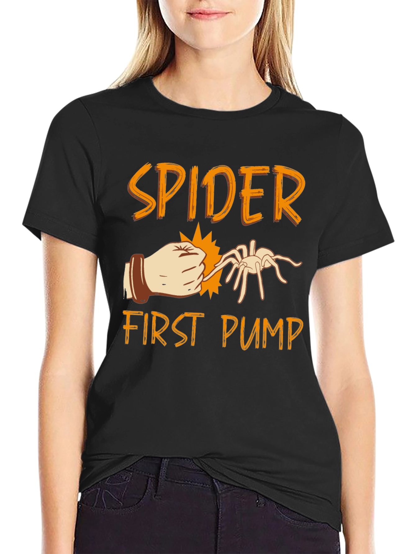 Black Spider First Pump Black Graphic T-Shirt view 2