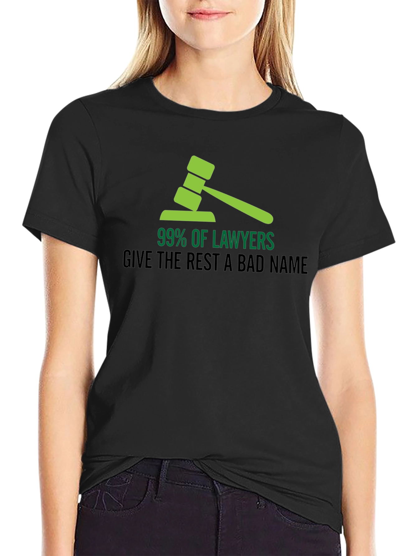 Black 99% of Lawyers Funny Graphic T-Shirt view 2