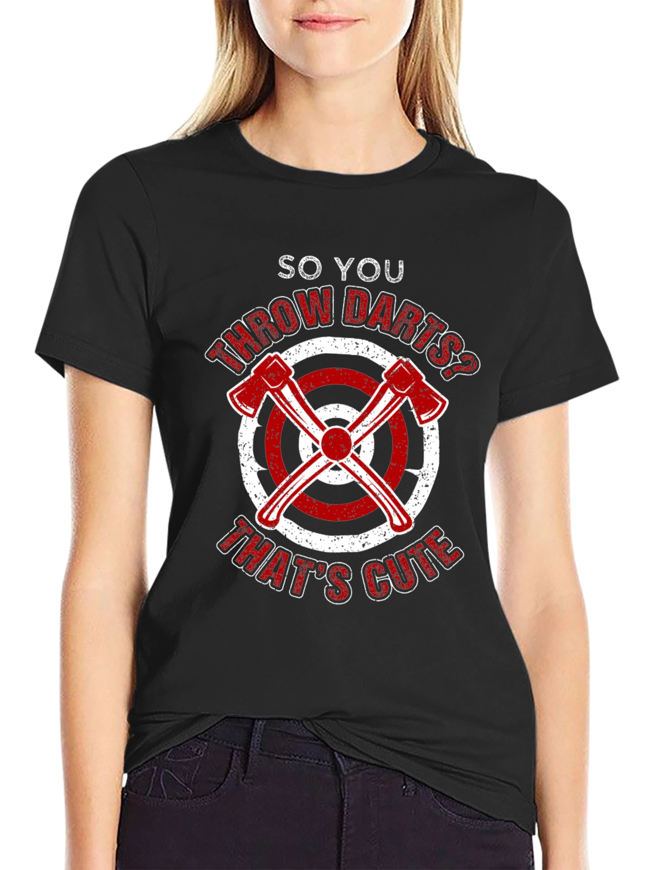 Black Axe Throwing Funny T-Shirt - So You Throw Darts? view 2