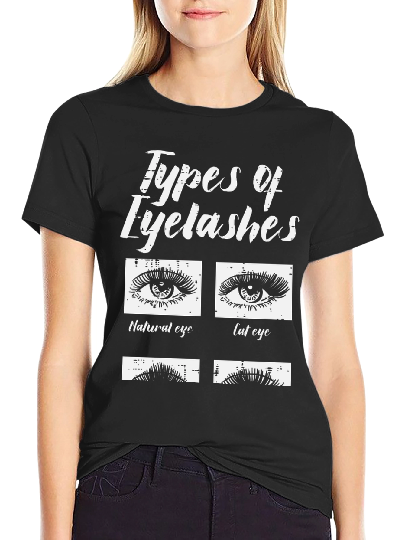 Black Eyelash Types Graphic T-Shirt - Beauty Fashion Tee view 2