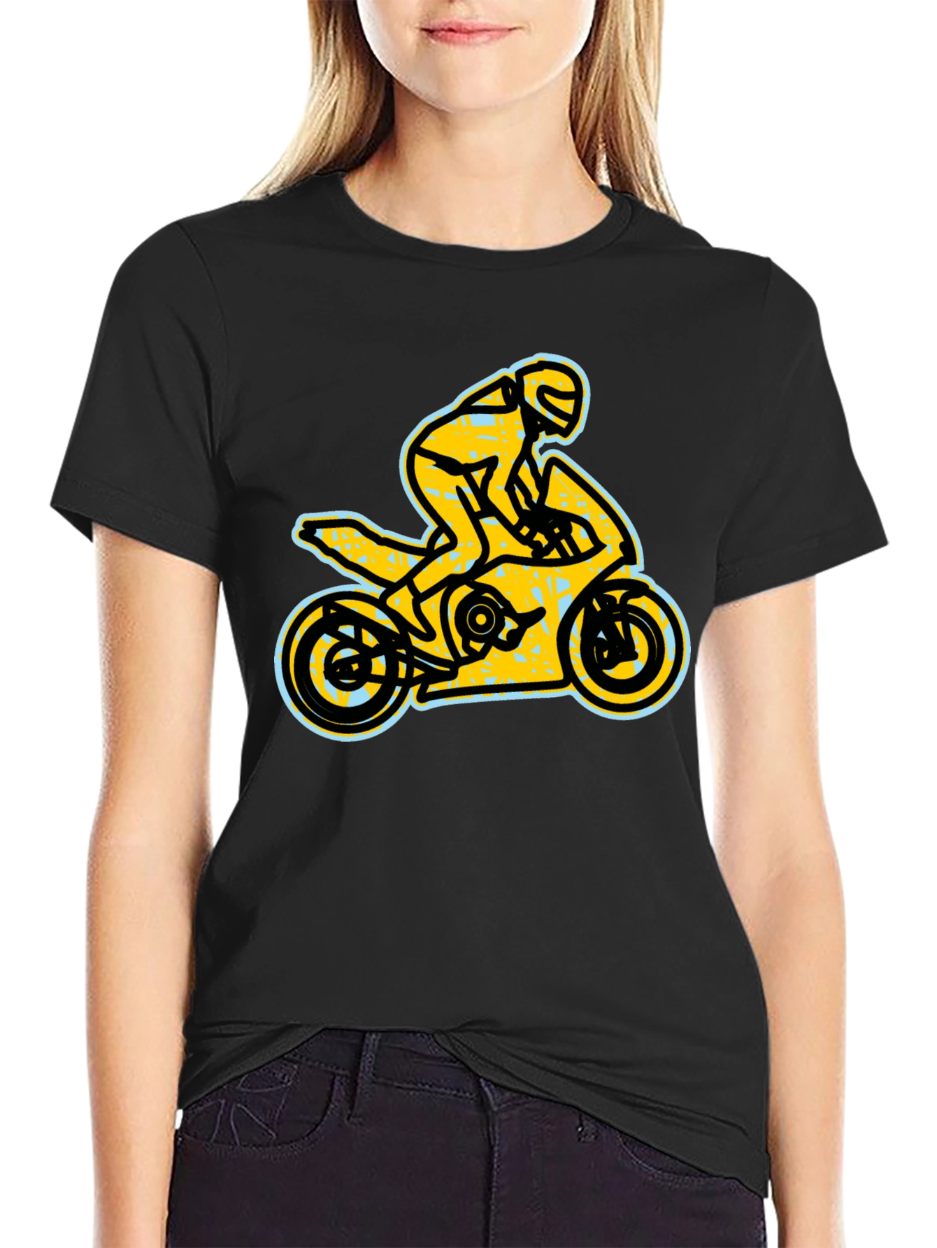 Black Motorcycle T-Shirt - Ride in Style! view 2