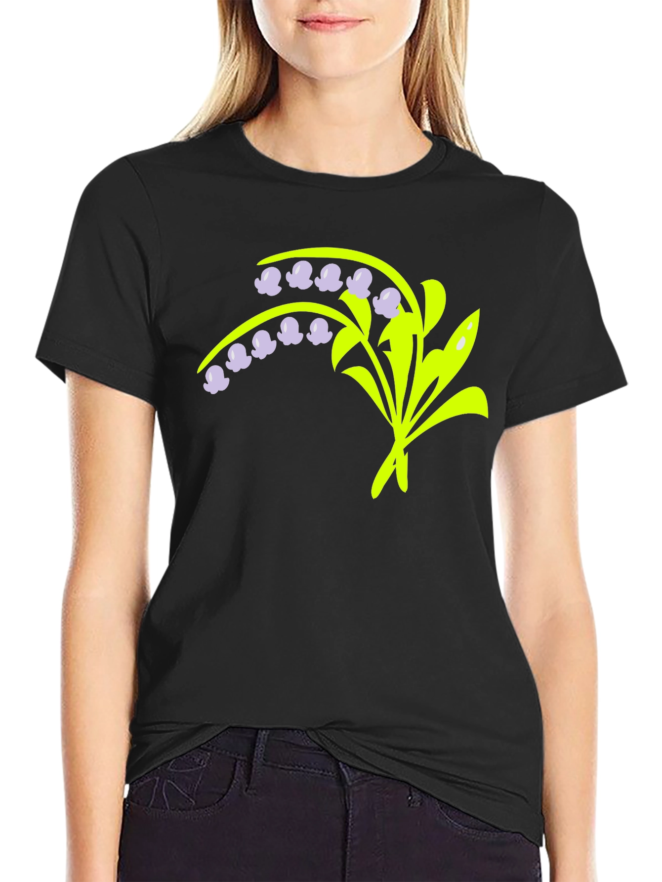 Black Lily of the Valley Graphic Tee view 2