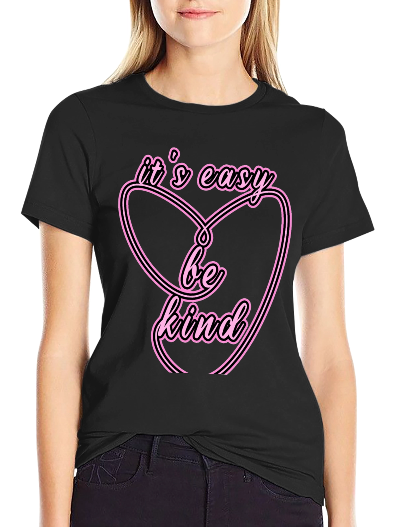 Black It's Easy Be Kind T-Shirt view 2