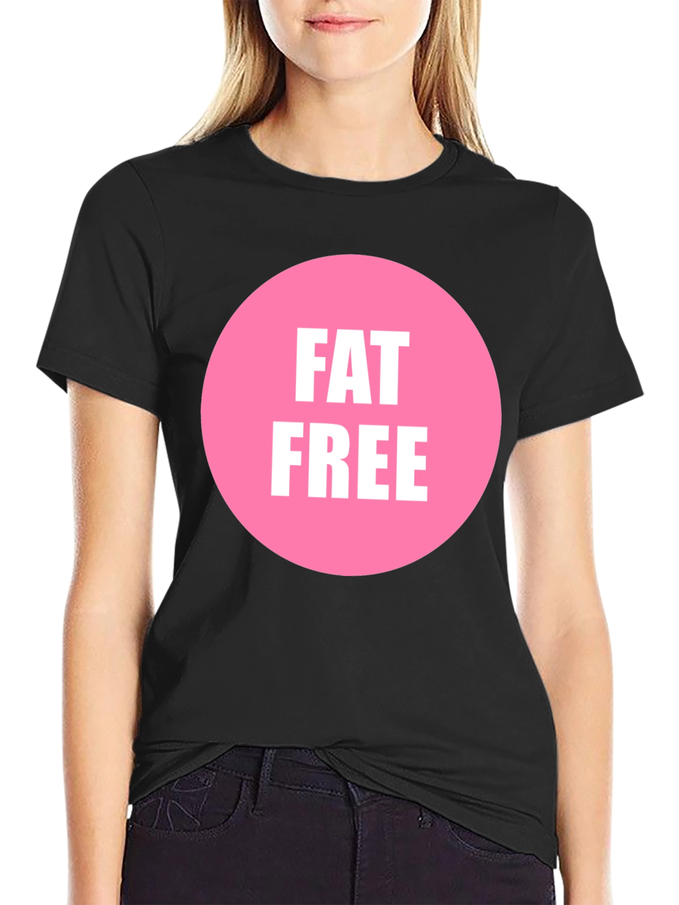 Black Fat Free Graphic Tee - Unisex Black T-Shirt view 2