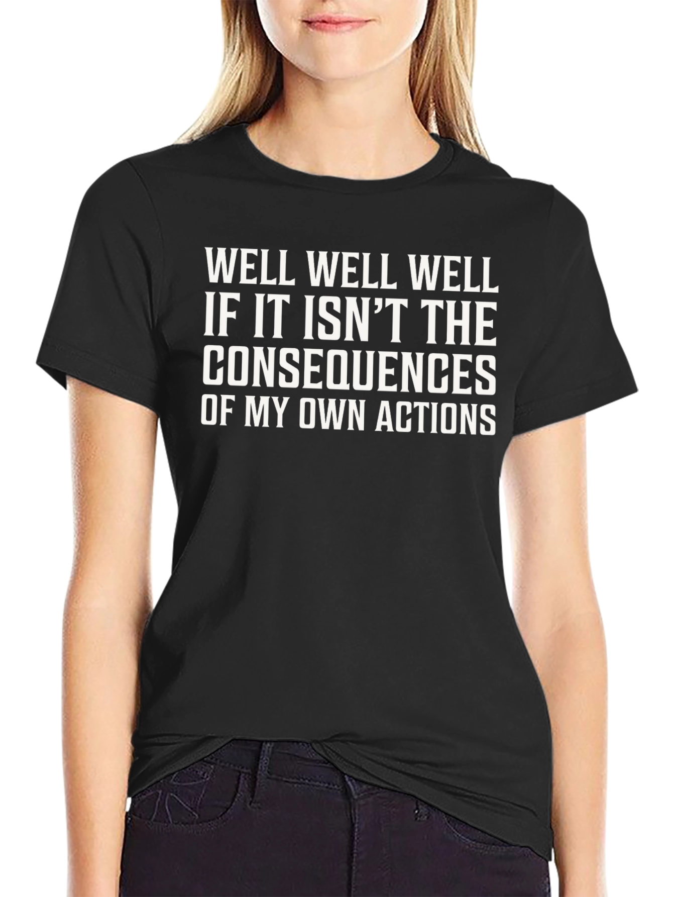 Black Consequences of My Actions Funny Graphic Tee view 2
