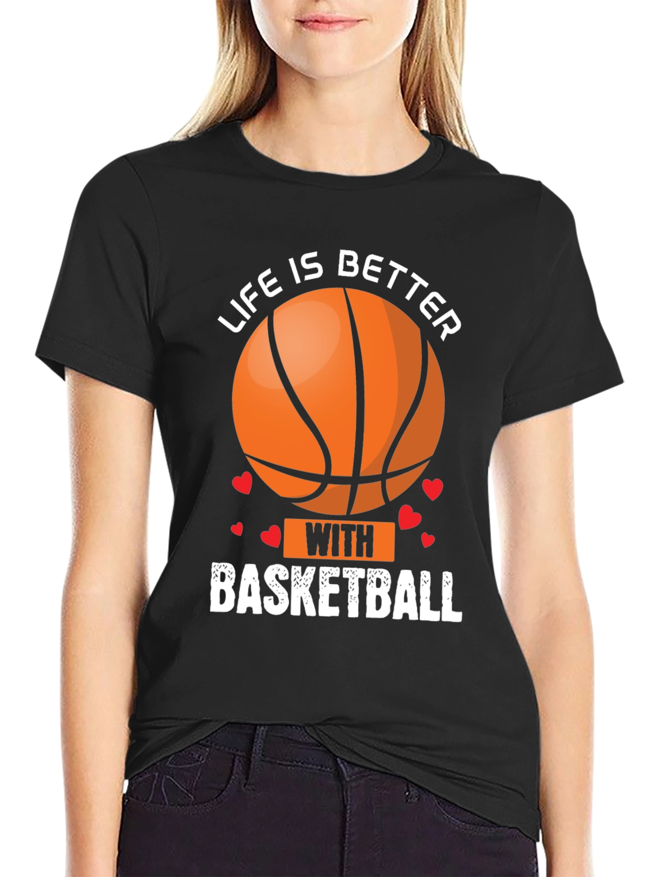 Black Life Is Better With Basketball Graphic T-Shirt view 2