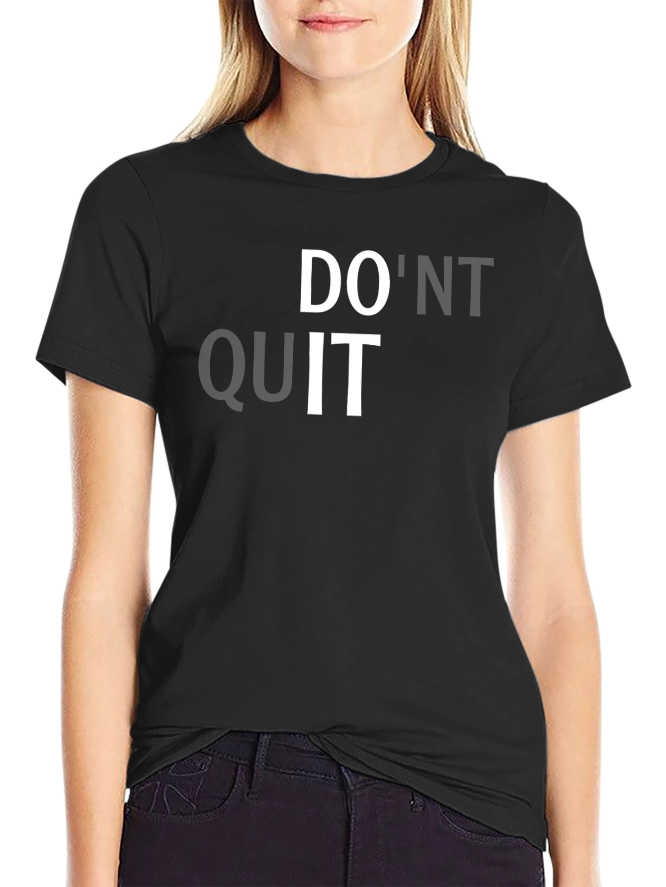 Black Motivational Black T-Shirt - Do'nt Quit, Do It! view 2