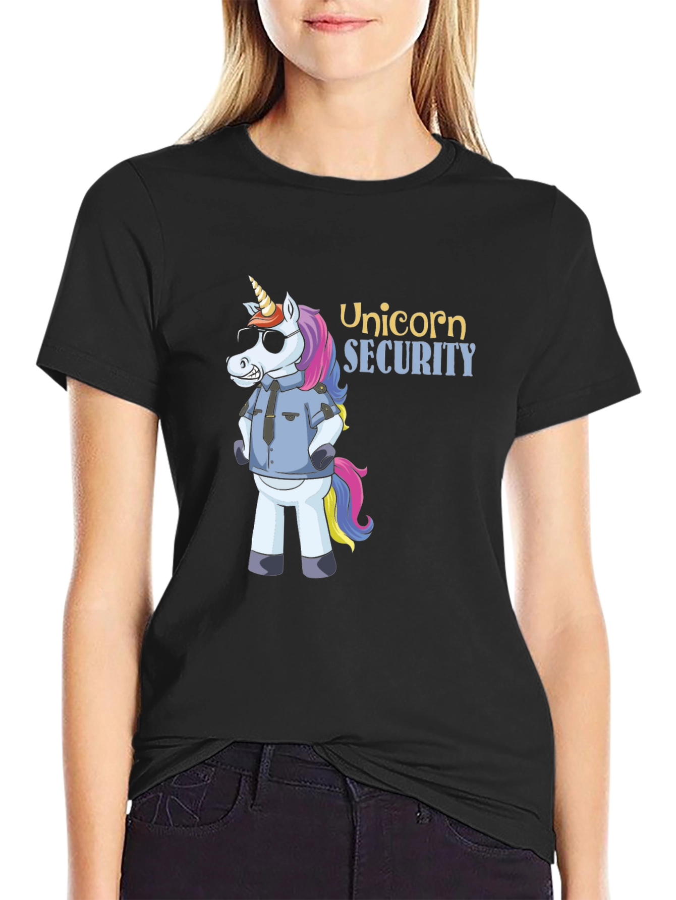 Black Unicorn Security T-Shirt view 2