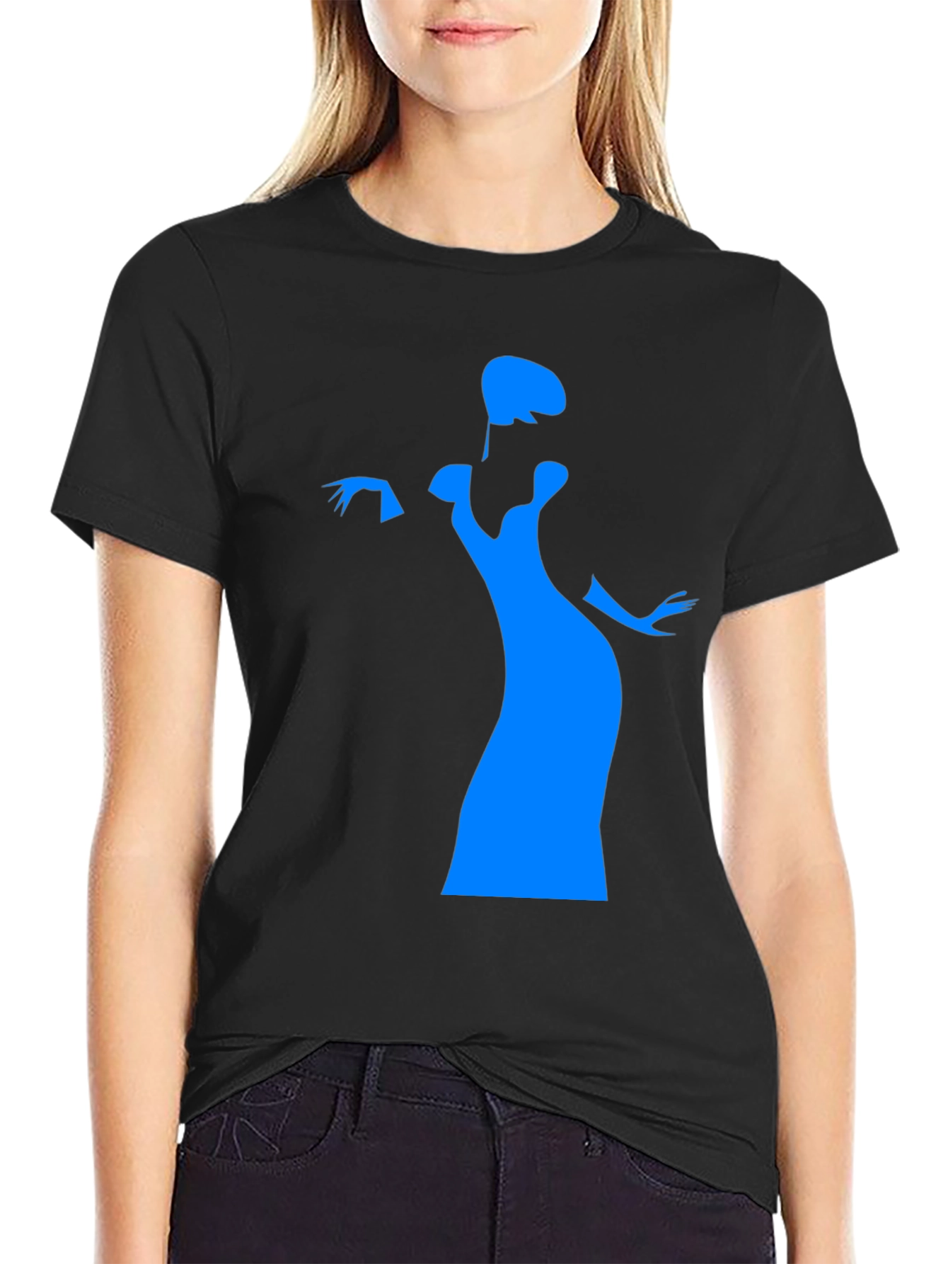 Black Elegant Silhouette Graphic T-Shirt view 2