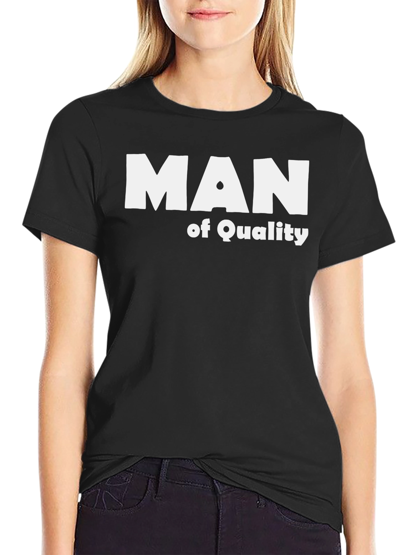 Black Man of Quality Graphic T-Shirt - Black view 2