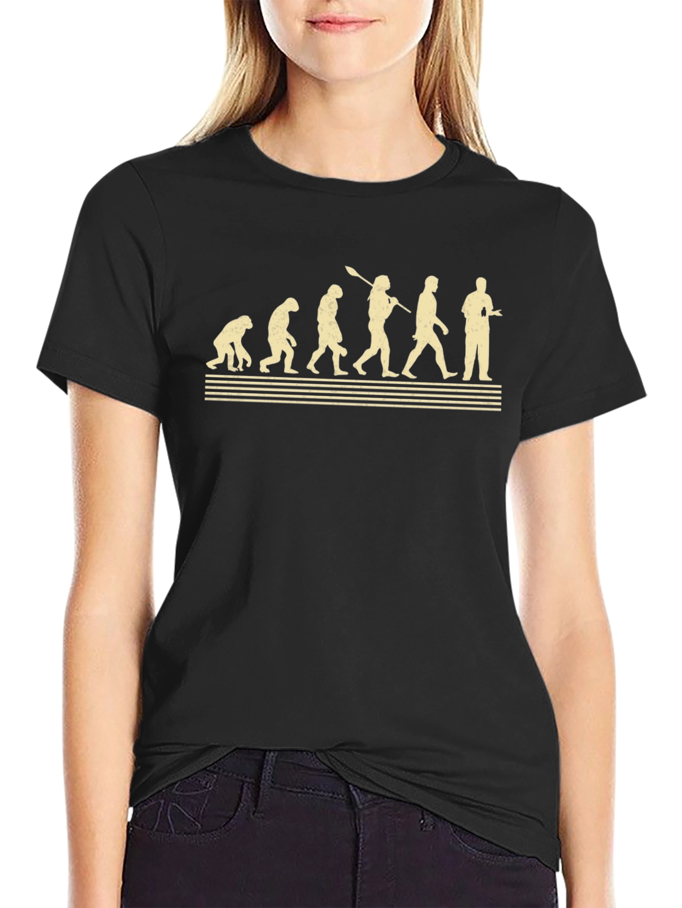 Black Evolution of Man T-Shirt view 2