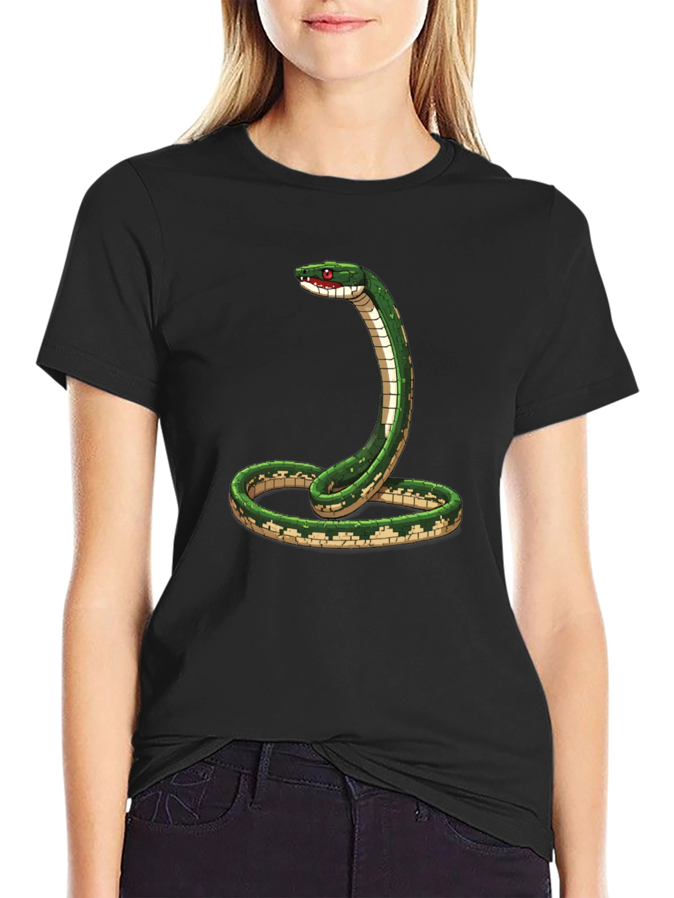 Black Snake Graphic Tee - Reptile Lover T-Shirt view 2