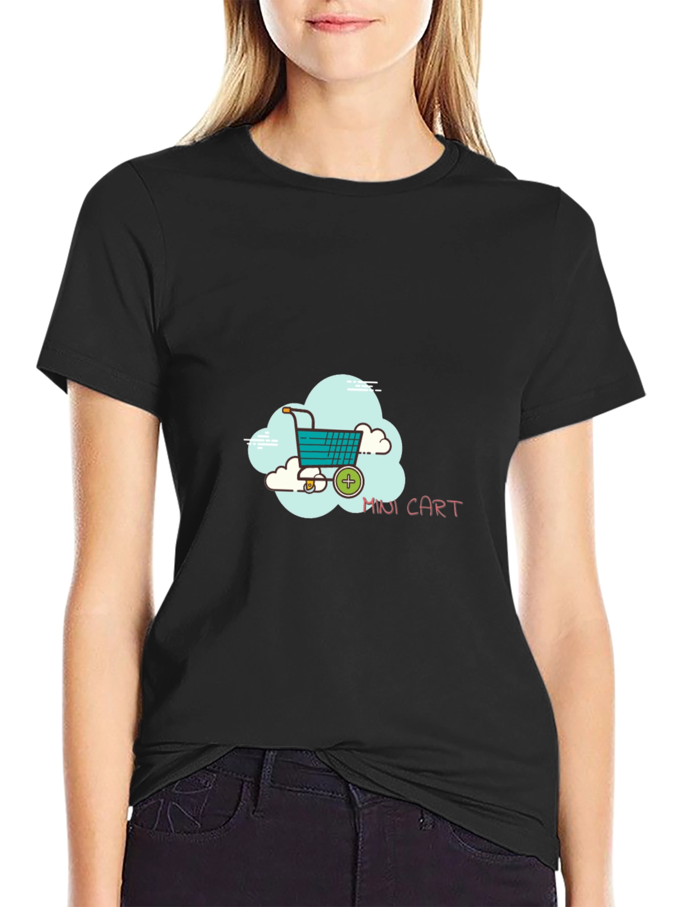 Mini Cart Graphic Black T-Shirt - 2
