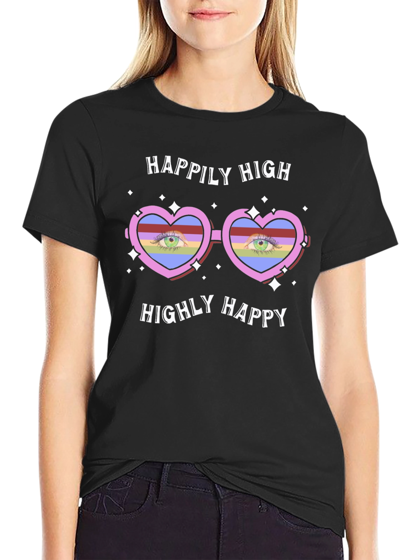 Black Happily High Graphic Tee view 2