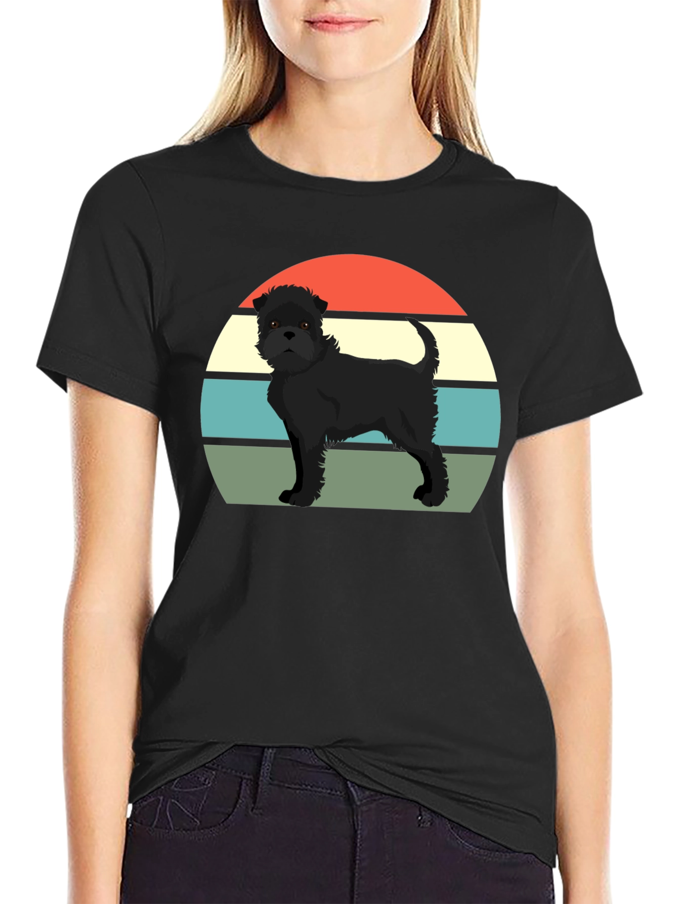 Black Retro Dog T-Shirt - Black view 2