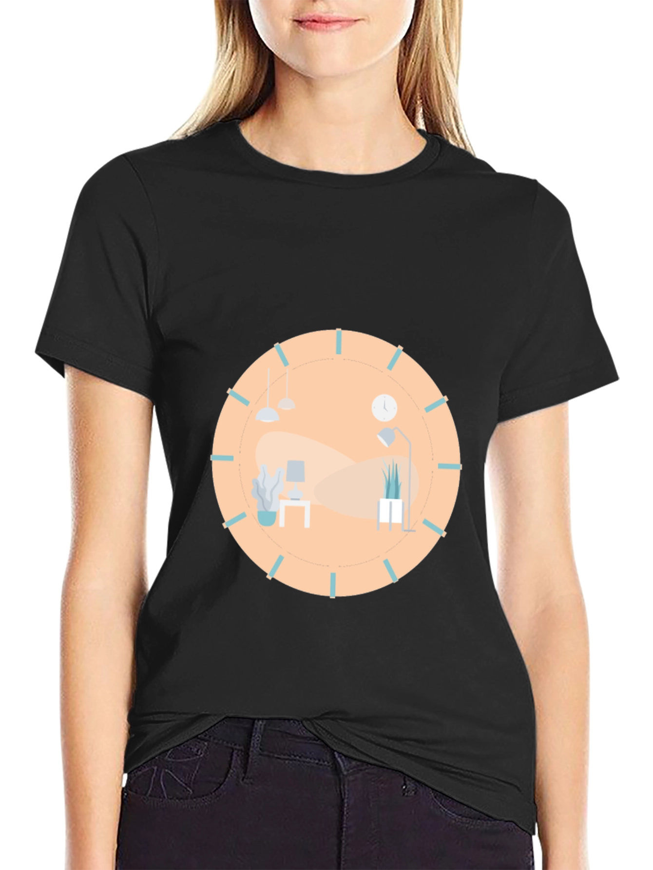 Black Modern Office T-Shirt - Unique Stylish Design view 2