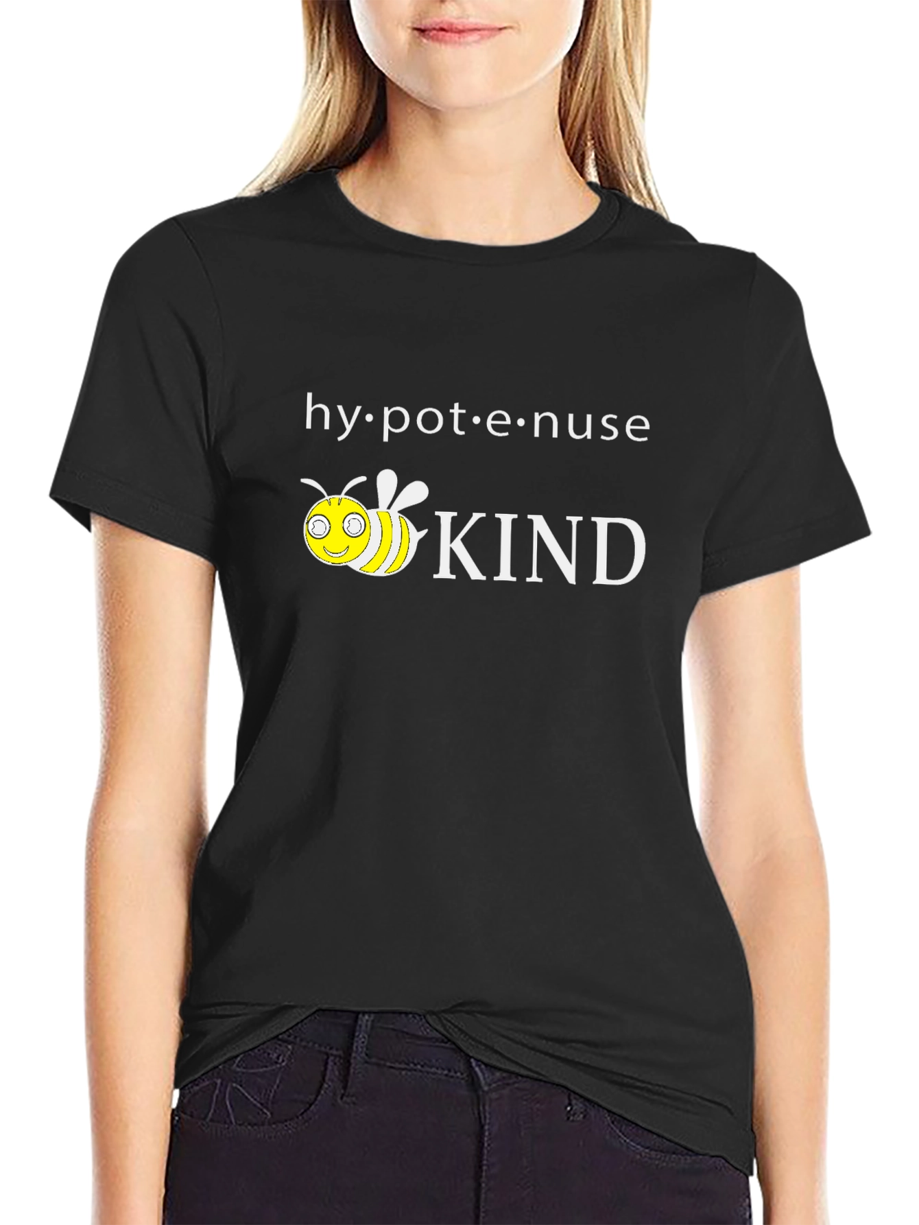 Black Hypotenuse Kind T-Shirt, Bee Kind Shirt view 2