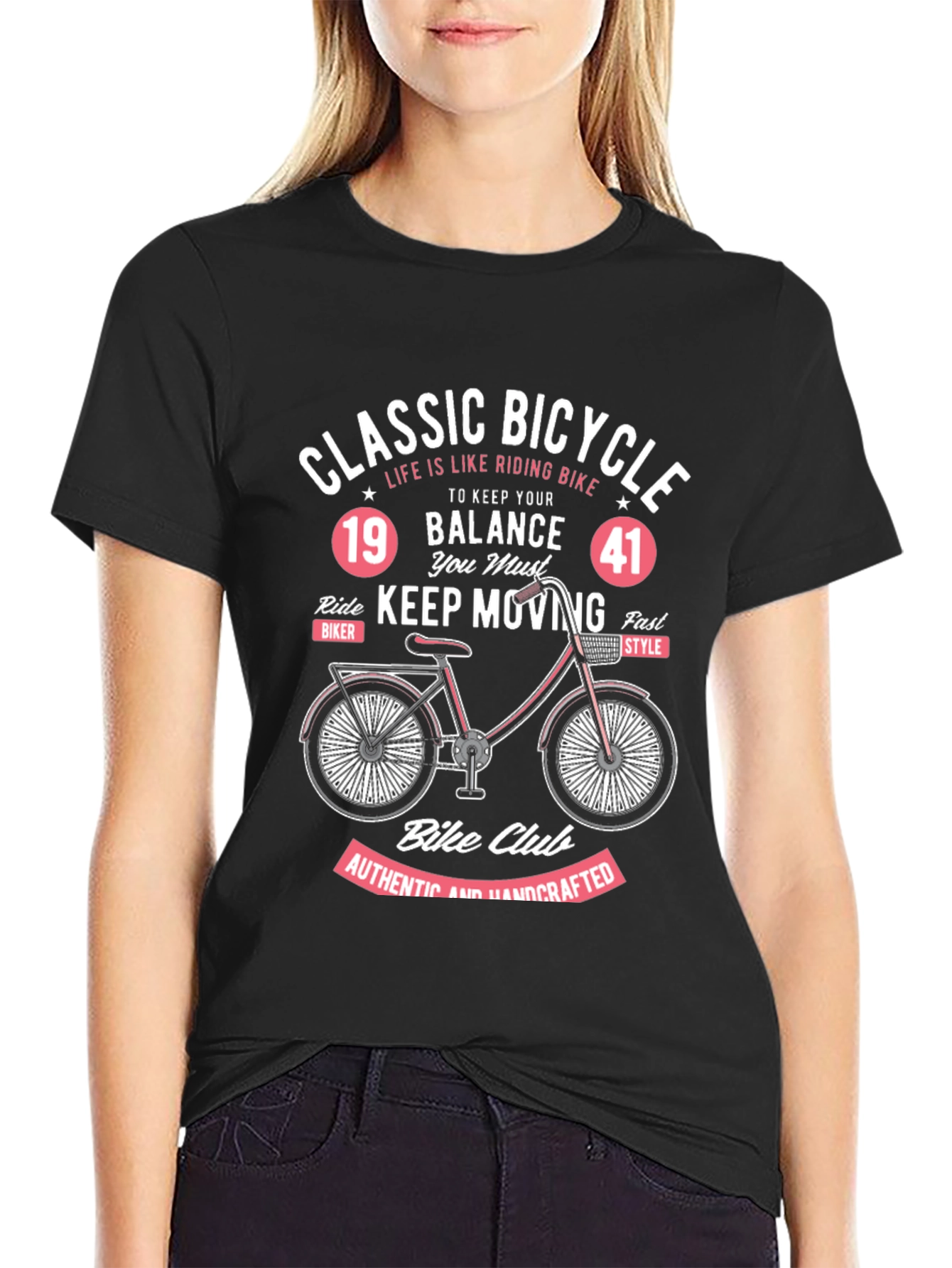 Black Classic Bicycle Graphic T-Shirt - Ride in Style view 2