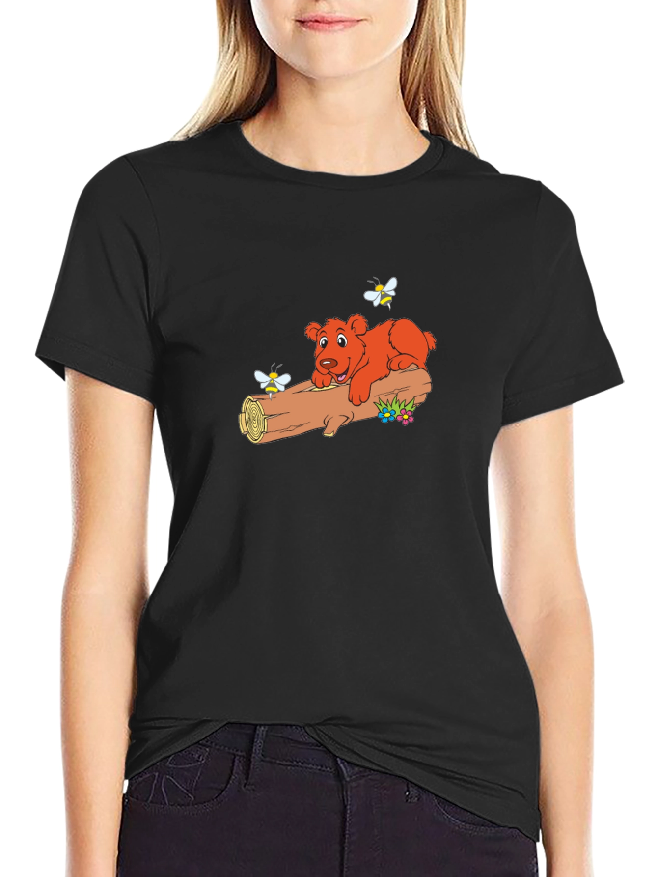 Cute Bear & Bees Graphic Tee - 2