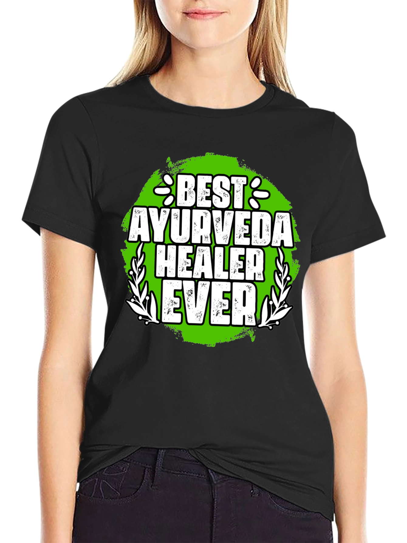 Black Best Ayurveda Healer Ever T-Shirt view 2