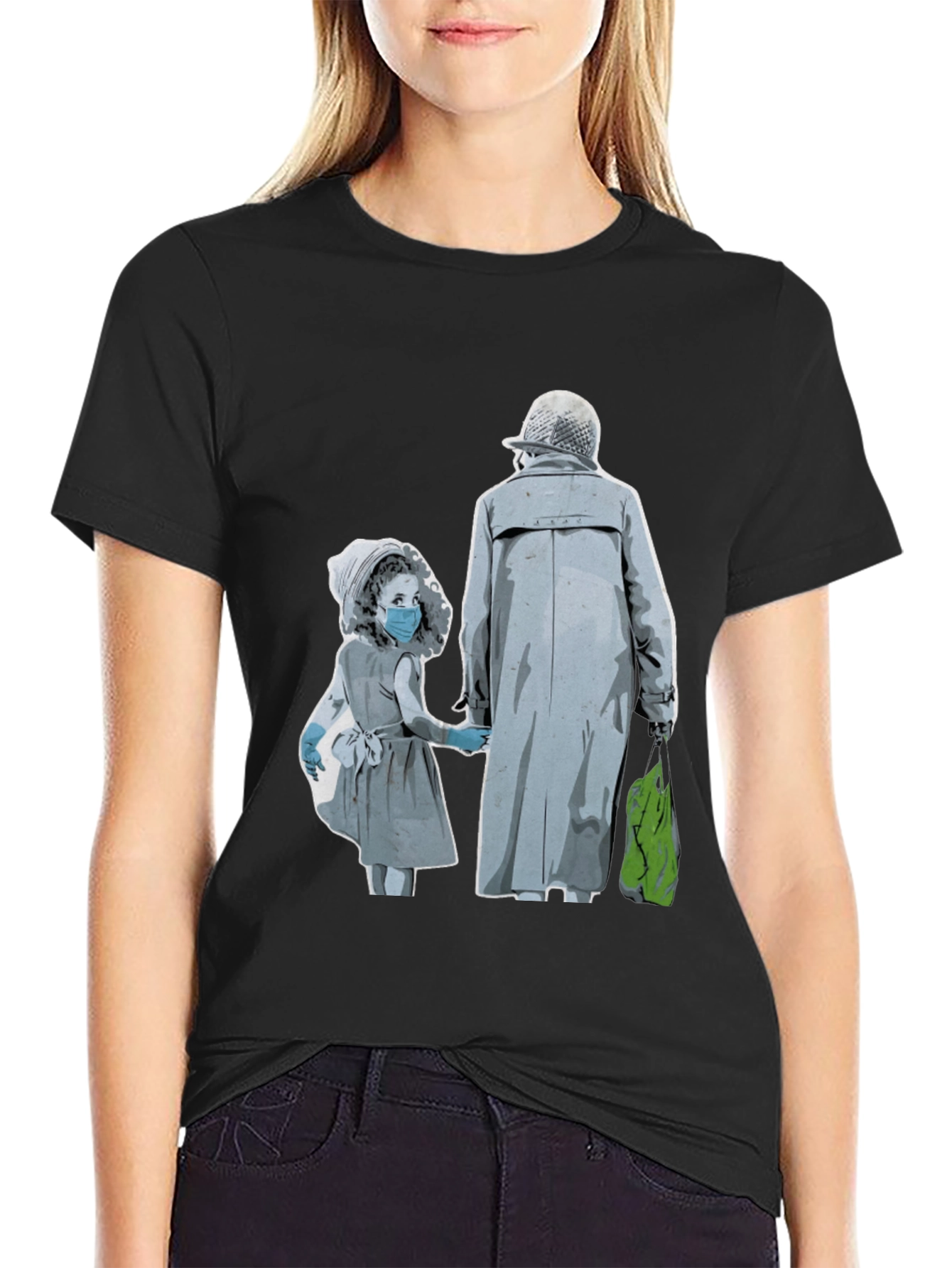 Black Artistic Graphic Tee - Masked Kids view 2