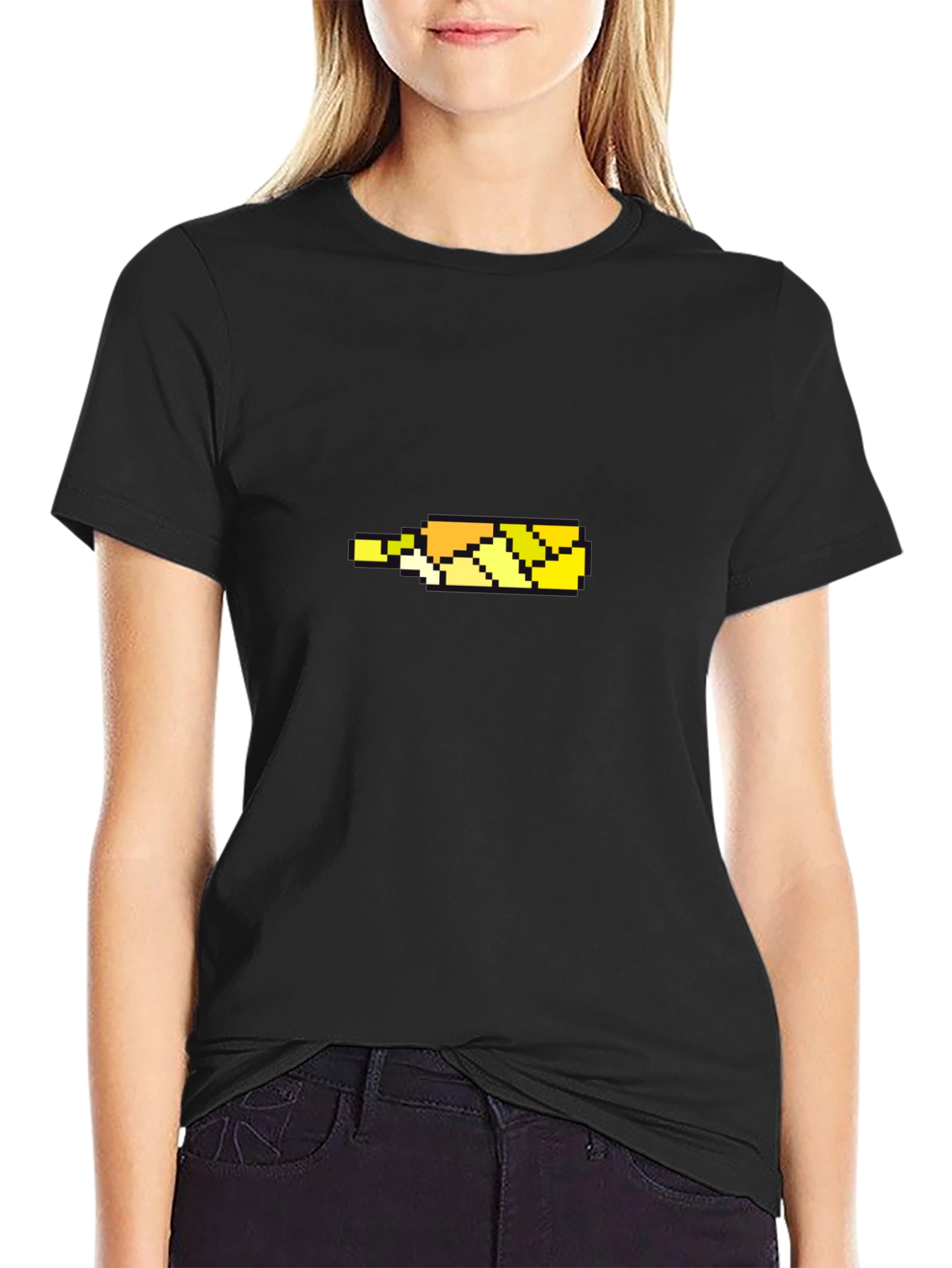 Black Pixel Art Graphic Tee - Retro Style view 2