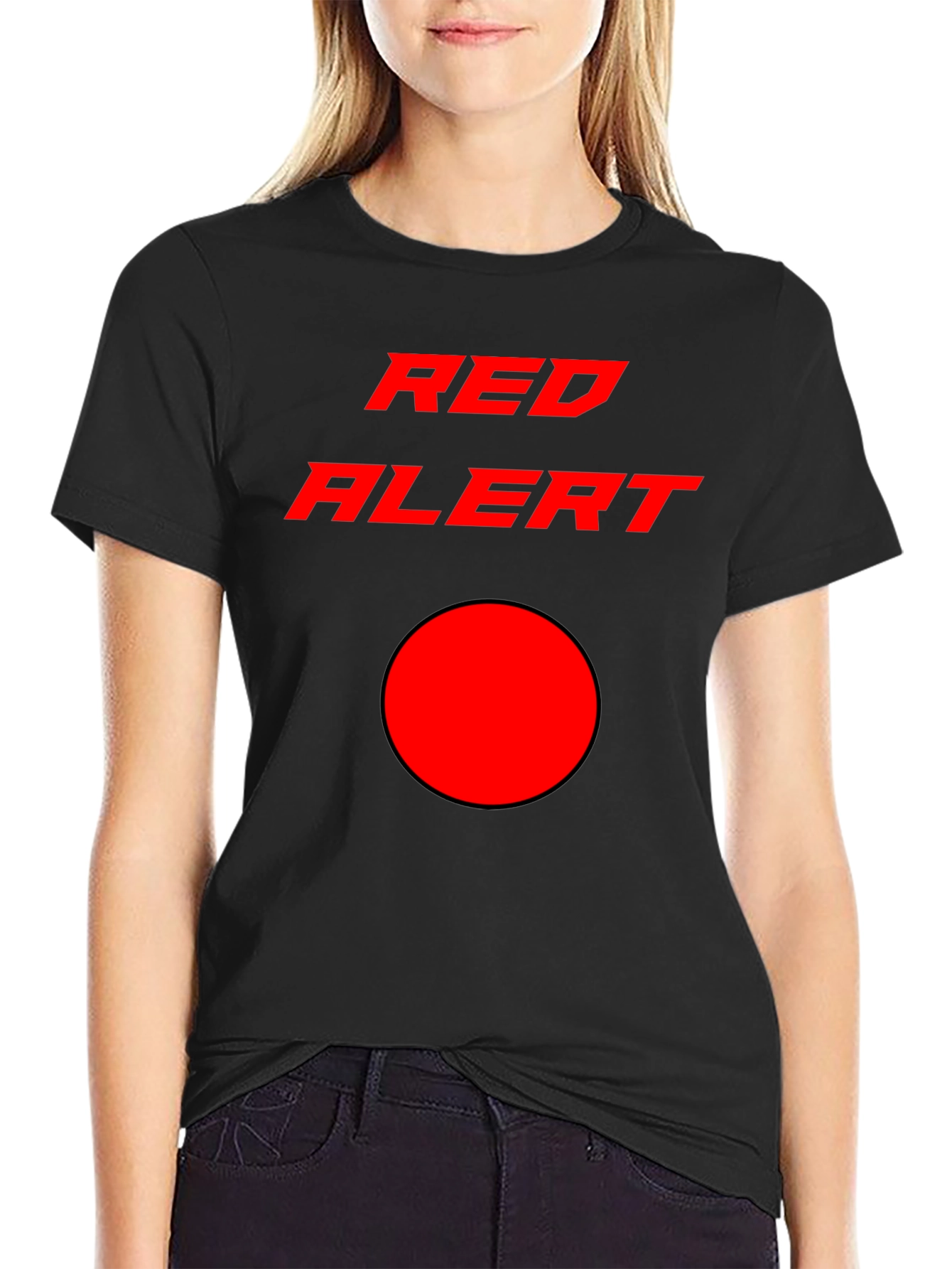 Black Red Alert Graphic T-Shirt - Stylish & Eye-Catching Design view 2