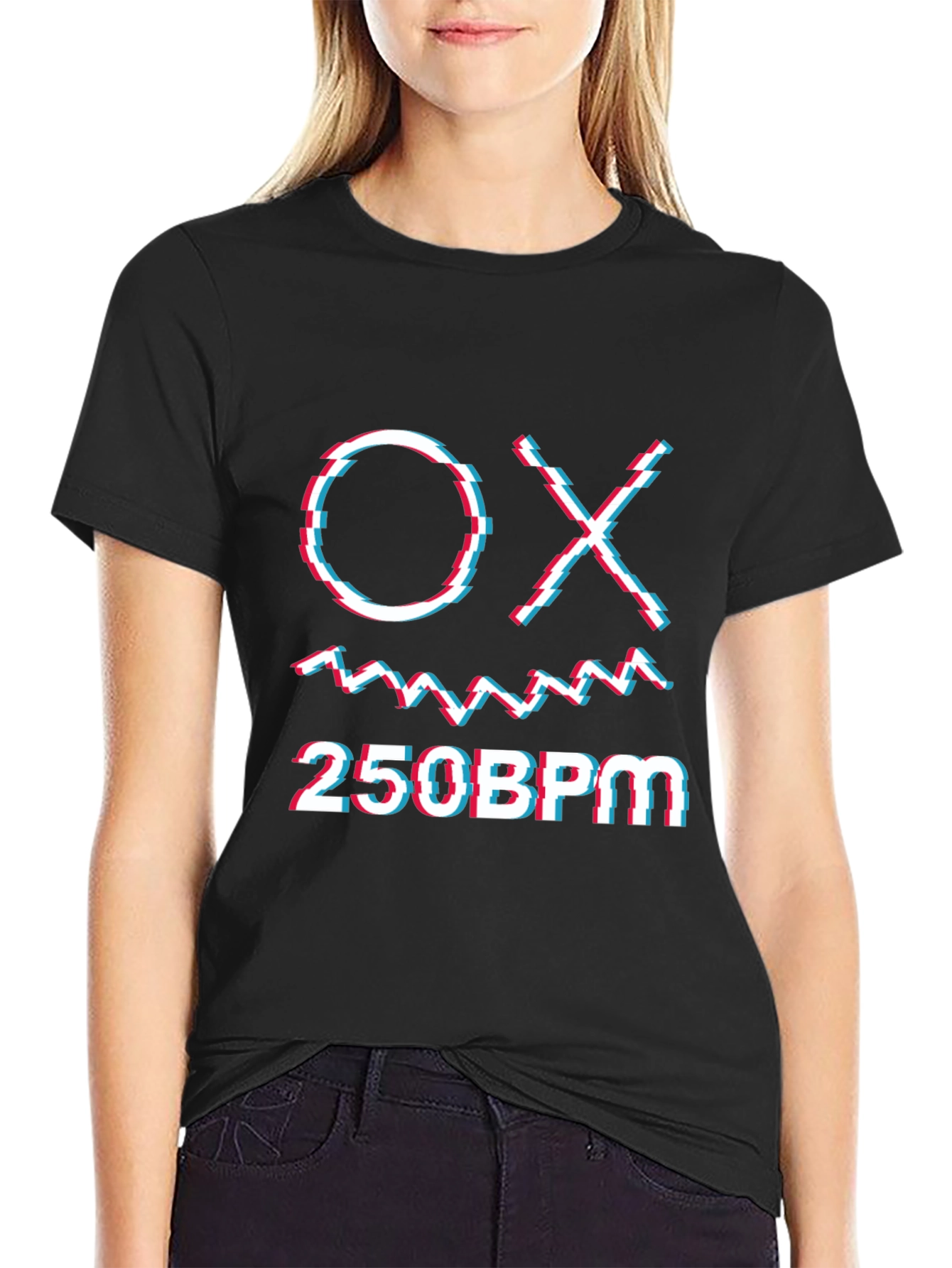 Black OX 250BPM Graphic Tee - Glitch Style view 2