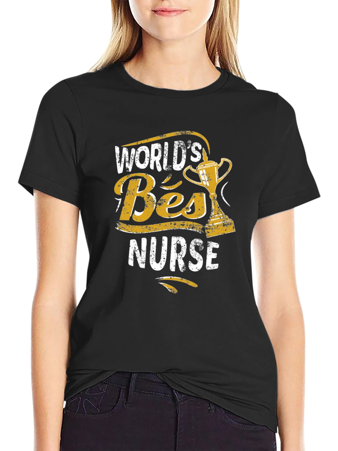 Black World's Best Nurse T-Shirt - Appreciation Gift view 2