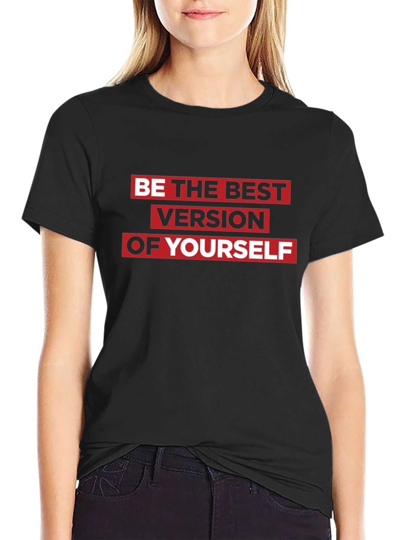 Motivational Black T-Shirt: Be the Best Version - 2