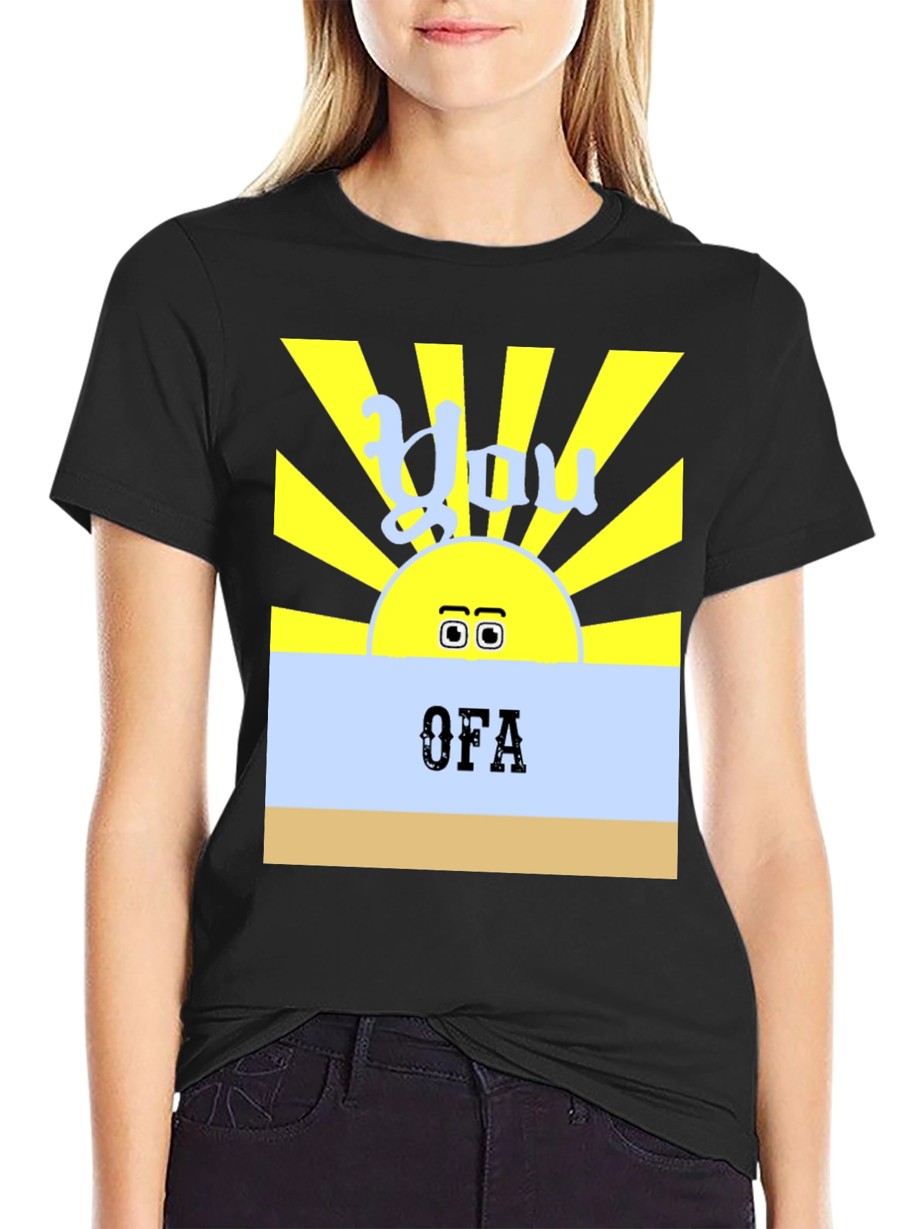 Black You OFA T-Shirt - Funny Sun Design view 2