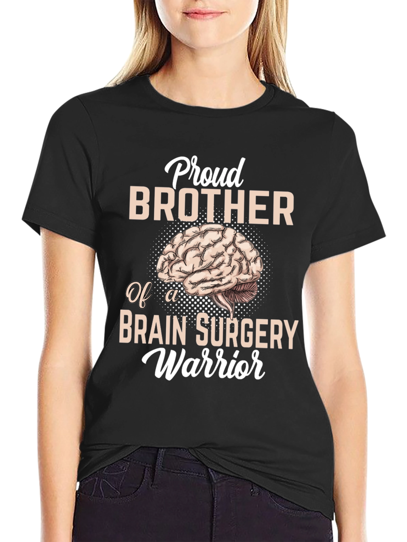 Black Proud Brother Brain Surgery Warrior T-Shirt view 2