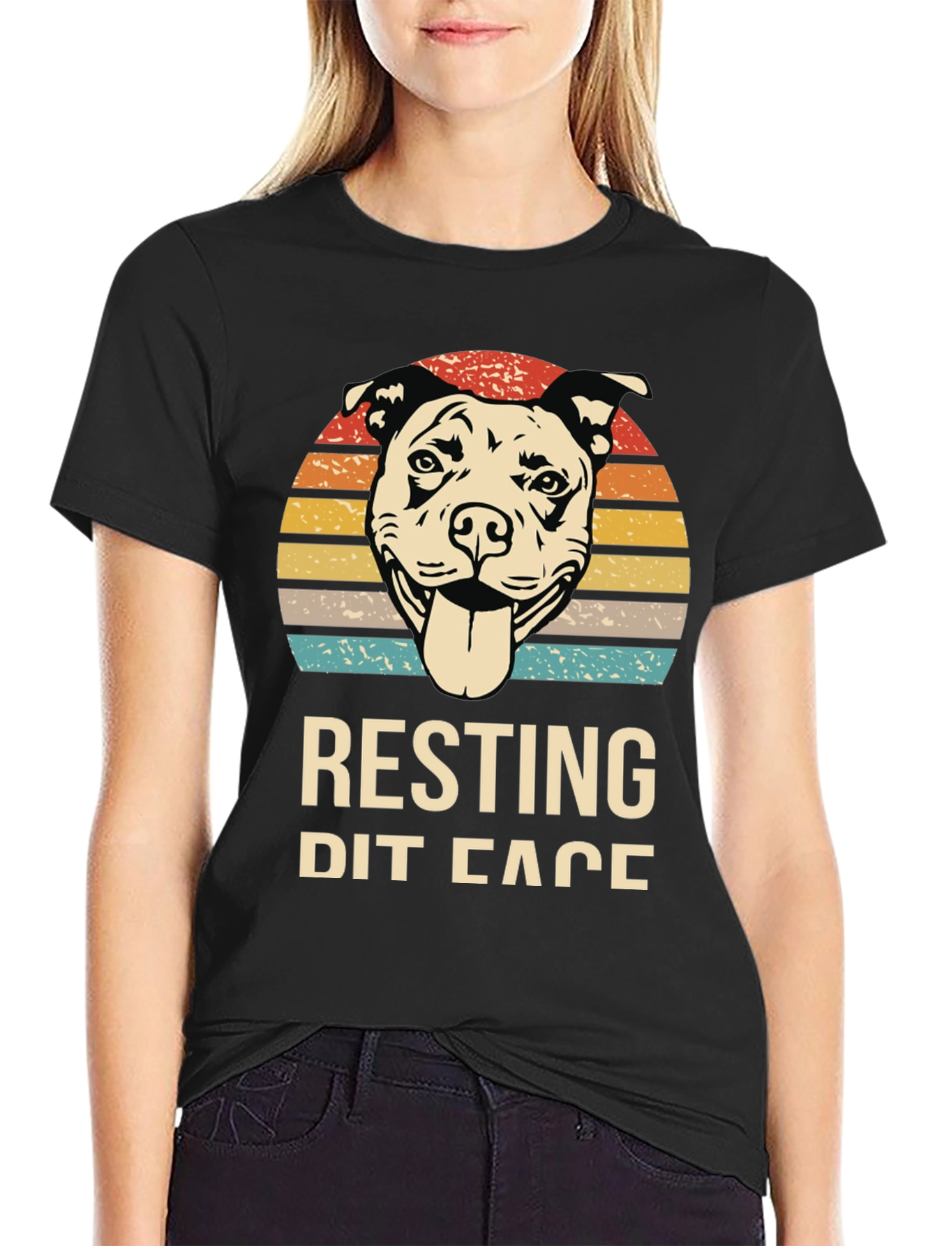 Black Resting Pit Face Graphic Tee view 2