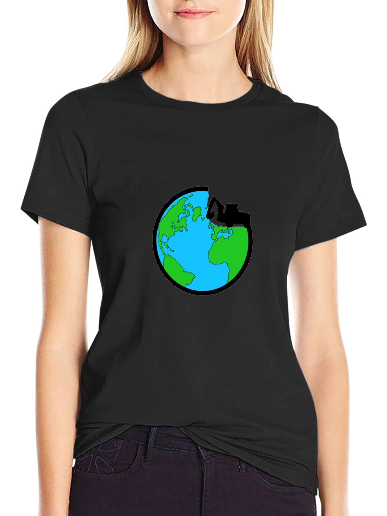 Black Earth Graphic Tee - Save the Planet T-Shirt view 2