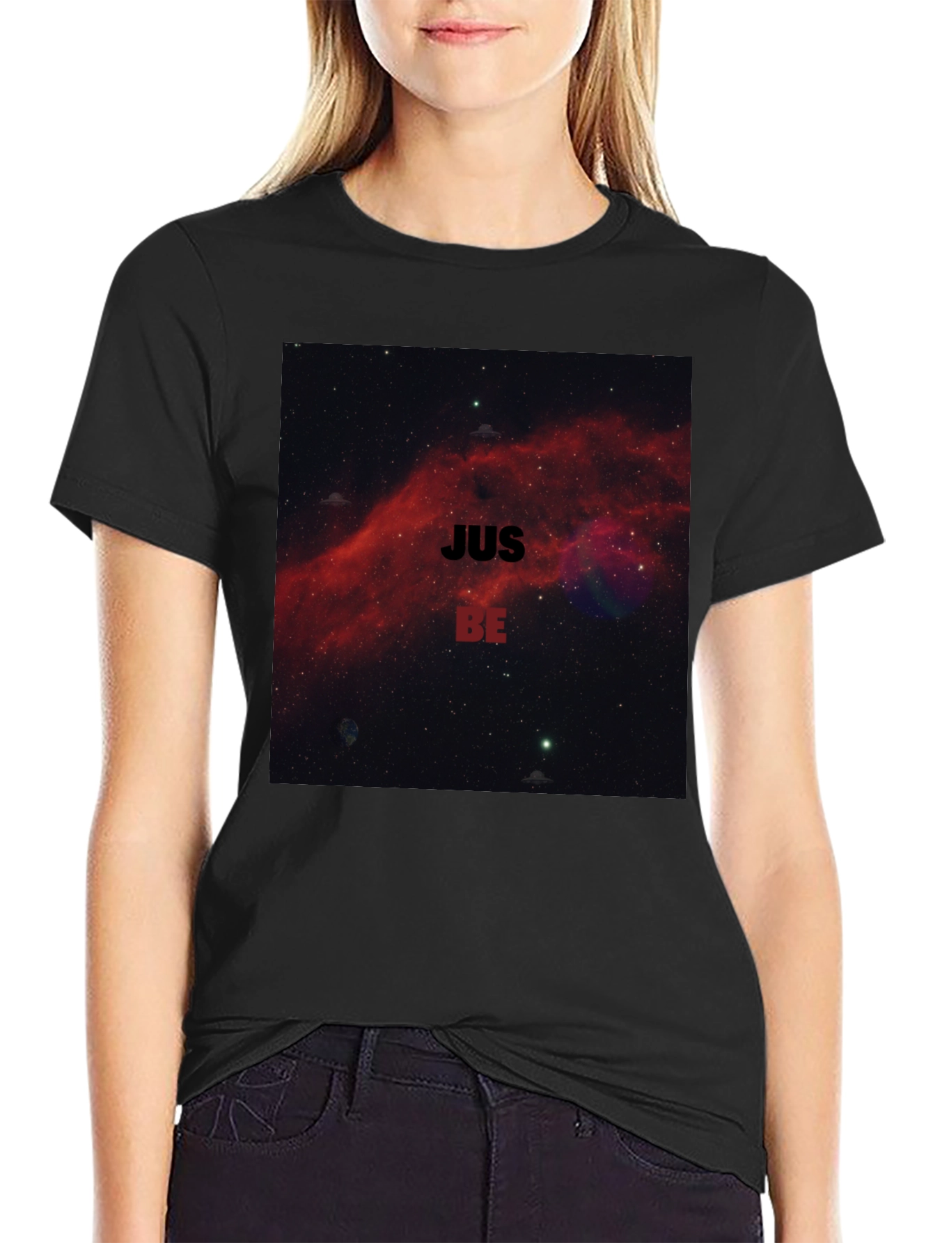 Black Just Be Nebula T-Shirt - Relaxed Fit view 2