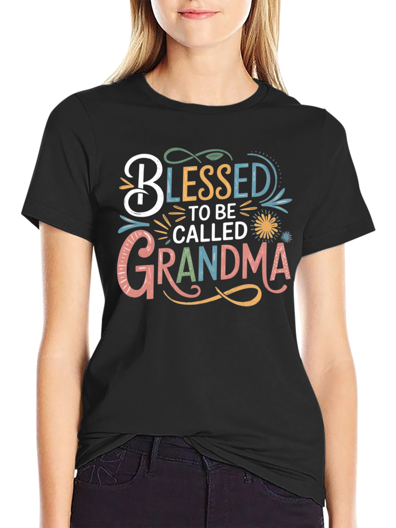 Black Blessed To Be Called Grandma T-Shirt view 2