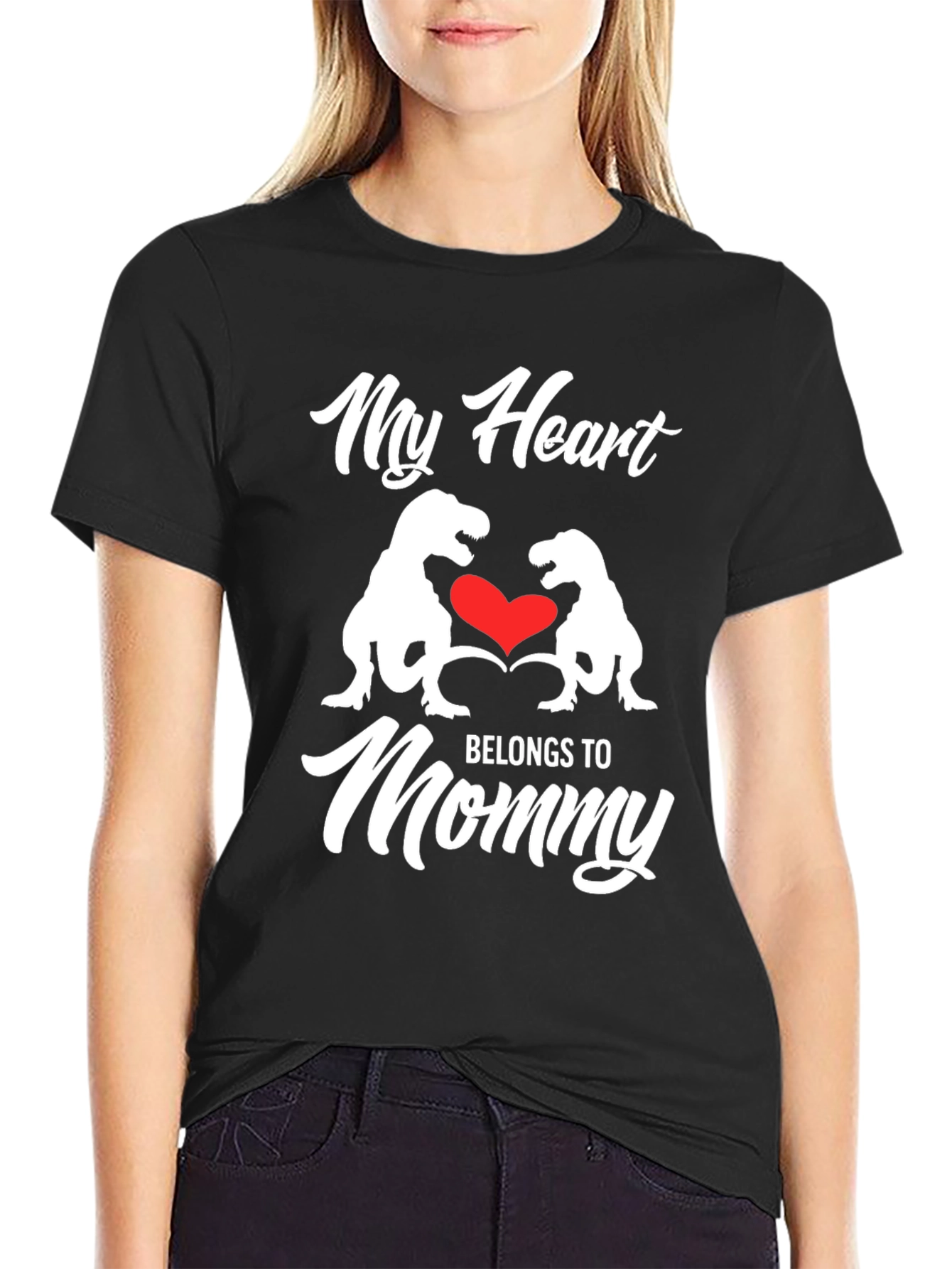 Black My Heart Belongs to Mommy T-Shirt view 2