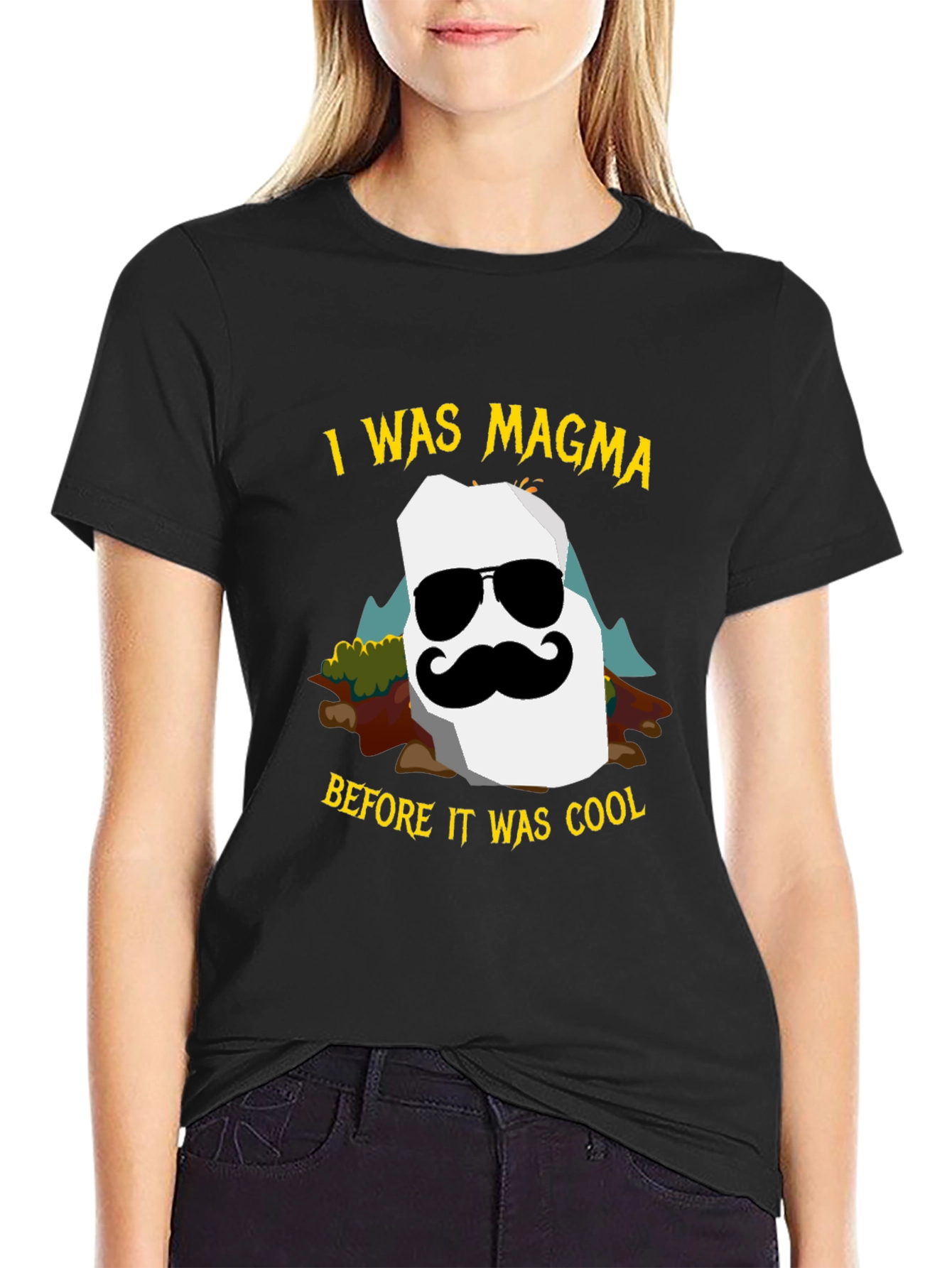 Black I Was Magma Cool Graphic Tee - Black view 2