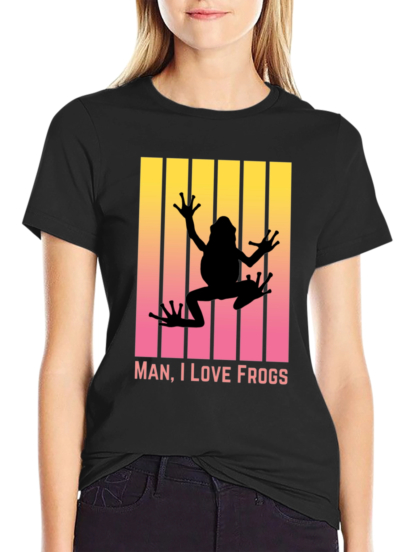 Black Man, I Love Frogs T-Shirt view 2
