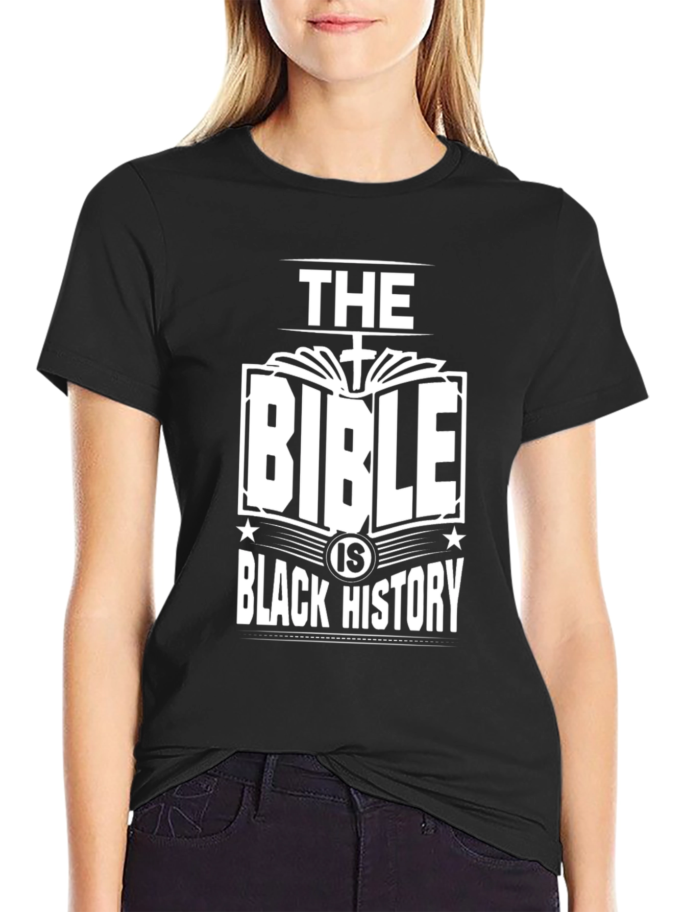 Black The Bible is Black History Graphic Tee view 2