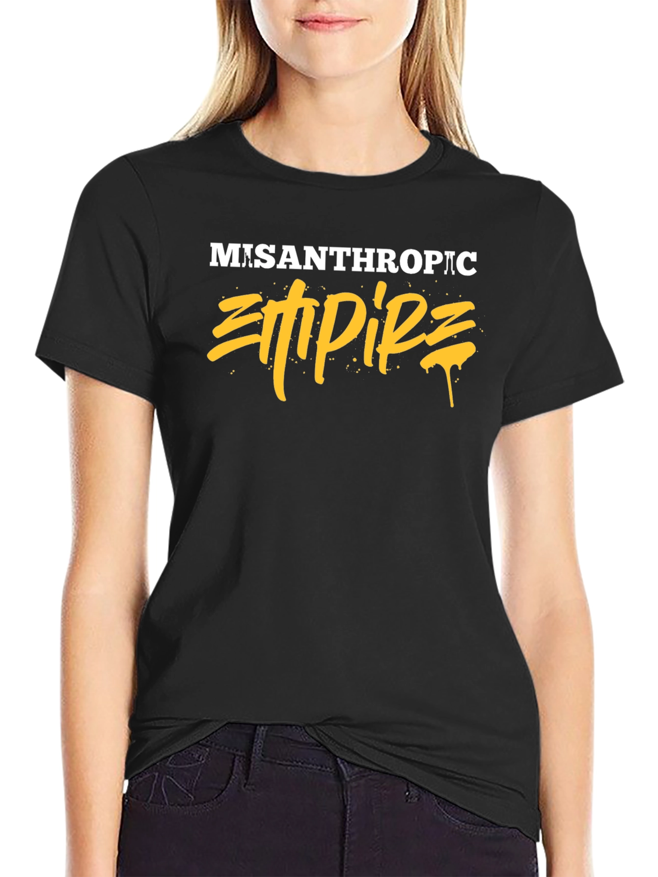 Black Misanthropic Empire Graphic T-Shirt view 2