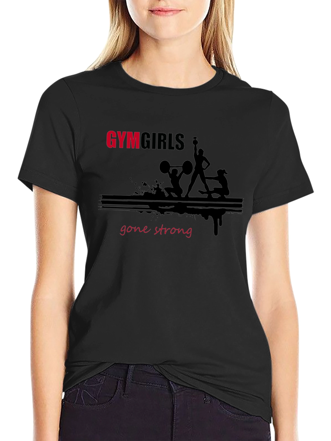 Black Gym Girls Gone Strong Black T-Shirt view 2