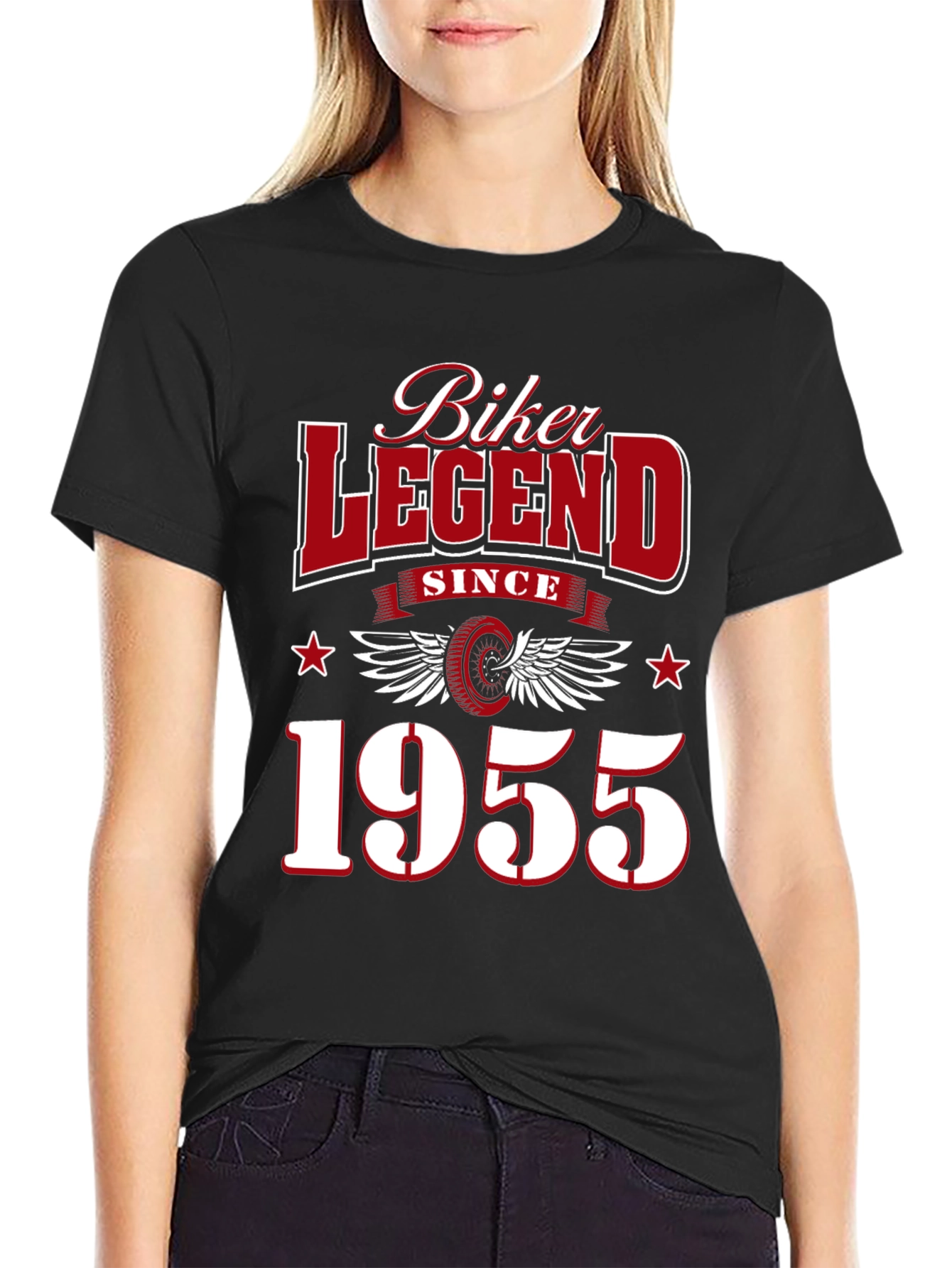 Black Biker Legend Since 1955 Graphic T-Shirt view 2