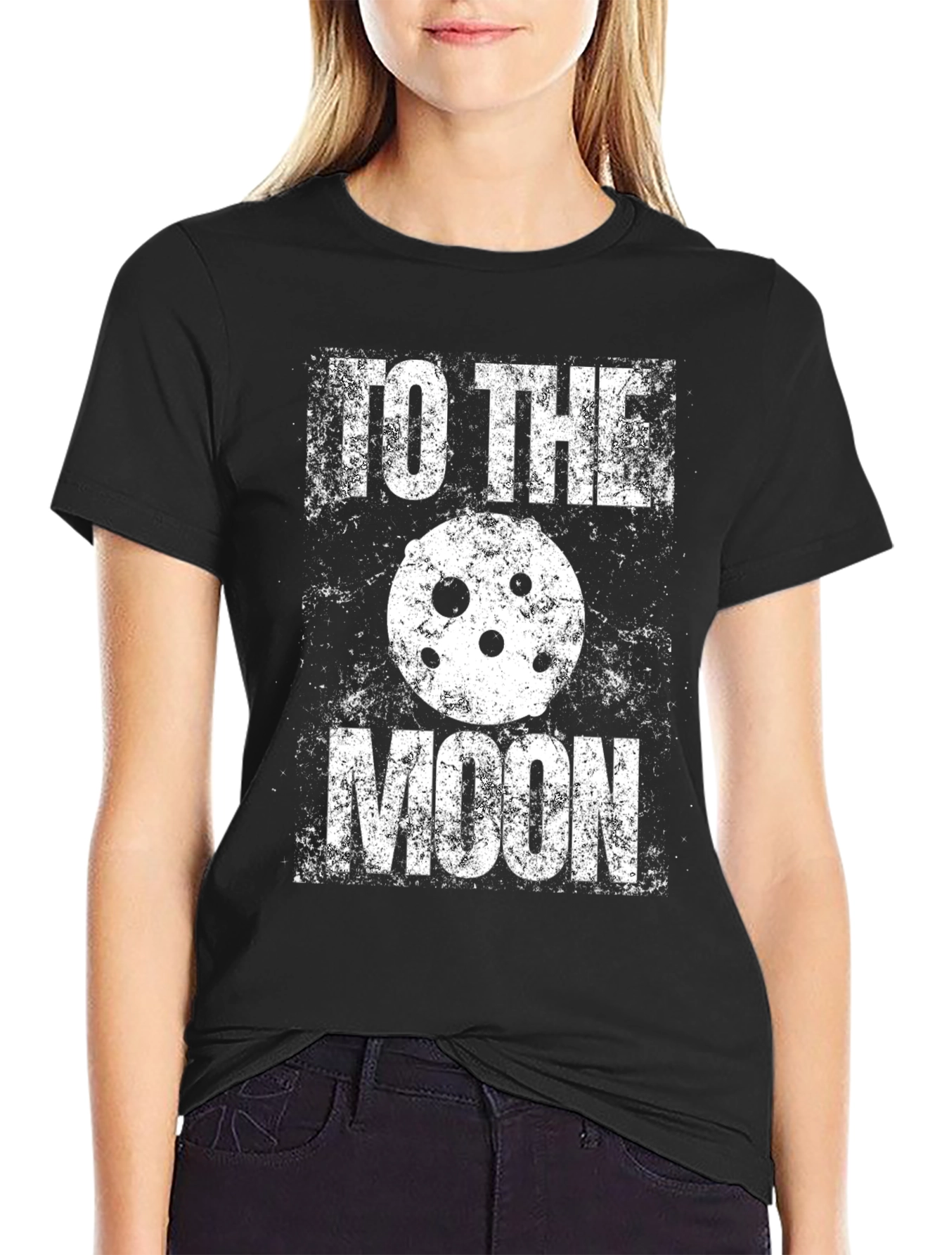 Black To The Moon Graphic Tee - Crypto HODL T-Shirt view 2