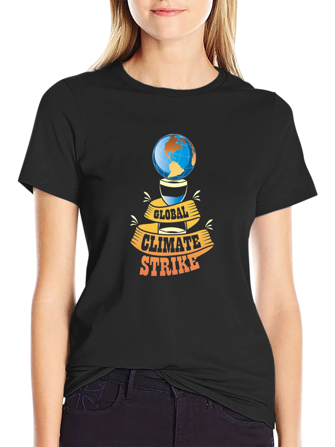 Black Global Climate Strike Graphic Tee - Black view 2