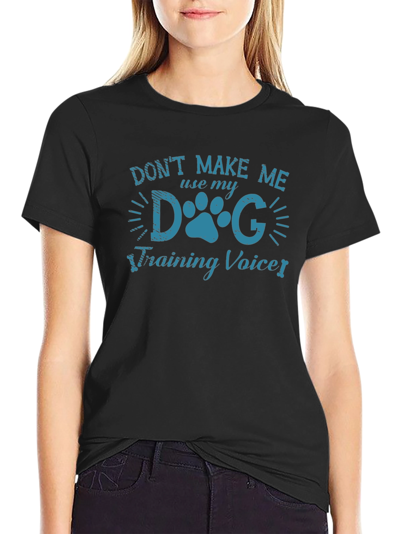 Black Dog Training Voice Tee - Funny Dog Lover Shirt view 2