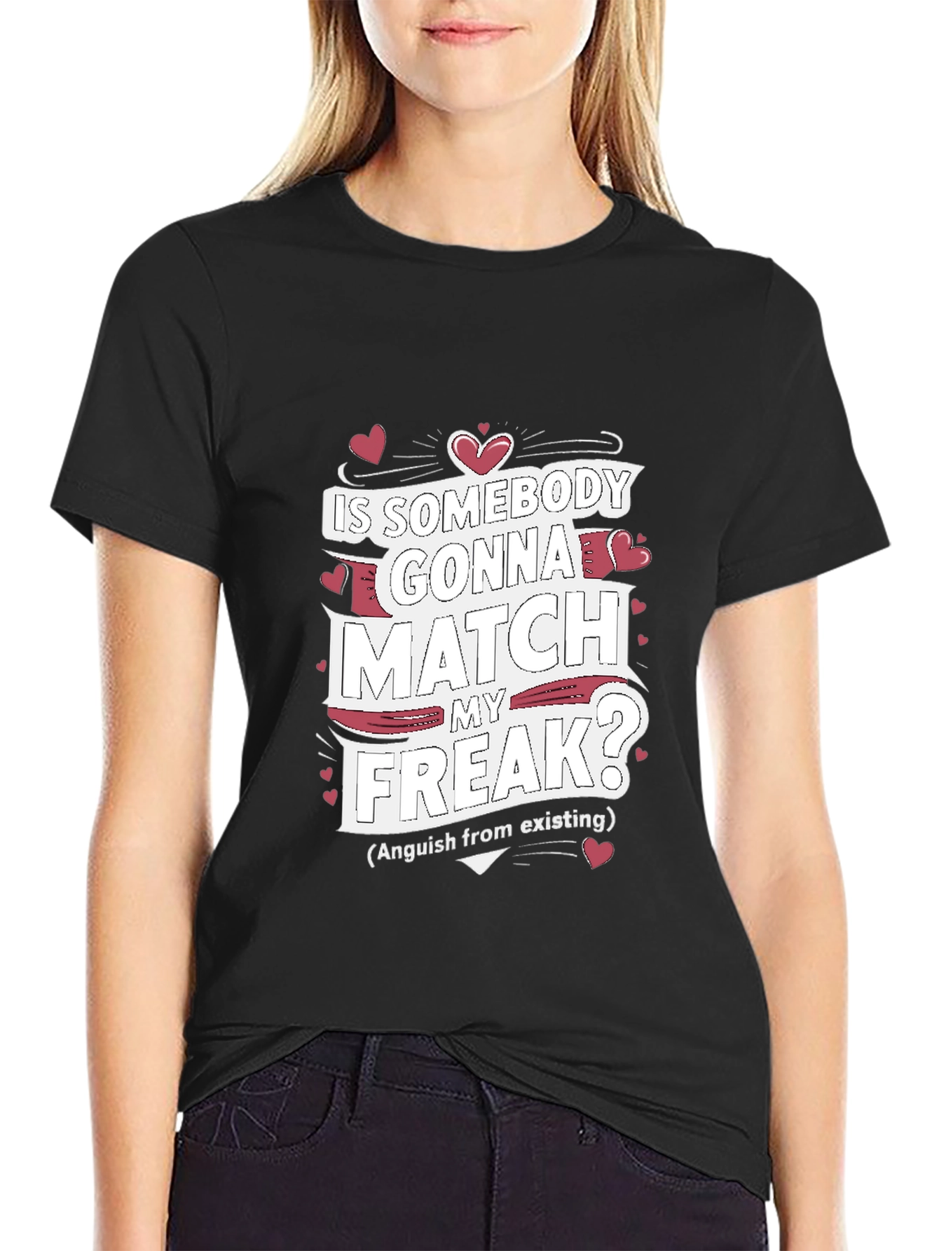 Black Match My Freak T-Shirt - Funny Graphic Tee view 2