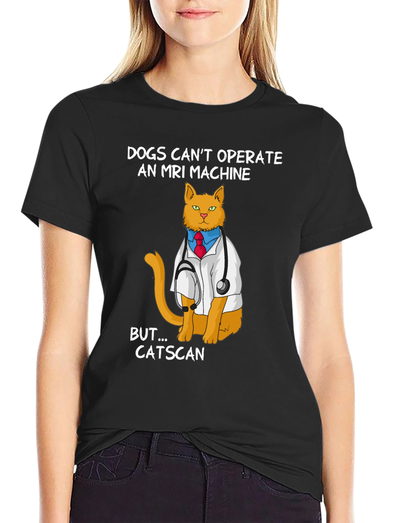 Black Funny Catscan Doctor T-Shirt - MRI Humor view 2