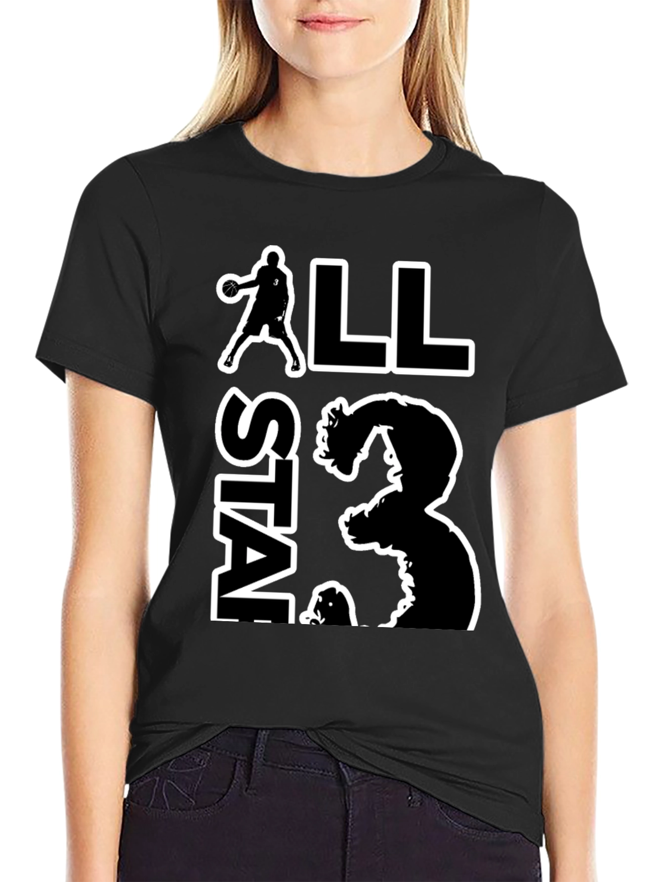 Black All Star 23 Basketball Graphic T-Shirt view 2